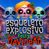 logo Esqueleto Explosivo Feliz Navidead