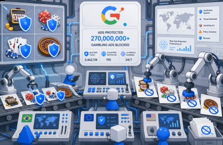 Spoločnosť Google v roku 2025 zablokuje 270 miliónov reklám na hazardné hry, pretože tlak regulačných orgánov sa zvyšuje img